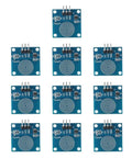 10 Pack Capacitive Touch Sensor Modules TTP223B Digital Proximity Switches for Arduino Projects, top view, compact design.
