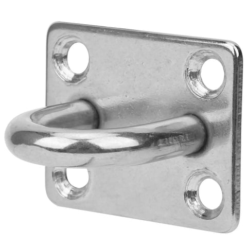 Bulletproof M8 Stainless Steel Pad Eye Plate With 4 Hole Design, durable hook for ceiling and wall mount applications.