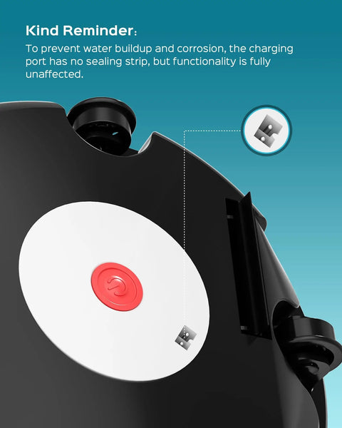Charging port detail of 2026 Upgrade Cordless Robotic Pool Cleaner With 80 Minute Run Time For Above Ground Pools Up To 650 Sq Ft