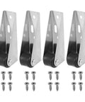 Top Notch 4 Piece Sliding Door Rollers With Slippery Smooth Track Pulleys For Wardrobe And Closet Sets, silver stainless steel glides.