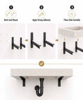 Installation guide for Calacatta Viola Marble Apron Sink with steps to mark, mount, and secure the fluted washbasin.