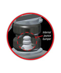 Internal jounce bumper detail of Heavy Duty Air Suspension Kit With Wireless Compressor For Silverado 1500 And Sierra 1500 4WD Trucks.