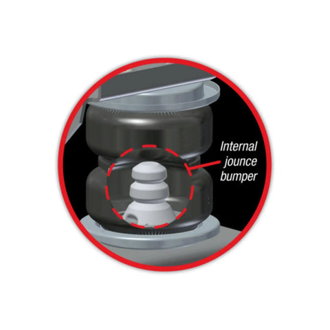 Internal jounce bumper detail of Heavy Duty Air Suspension Kit With Wireless Compressor For Silverado 1500 And Sierra 1500 4WD Trucks.