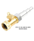 Cooling System Backflush Tool With Brass Shutoff Valve For Heater Core And Radiator Flush, Fits Half Inch, Five Eighths Inch, And Three Quarter Inch Hoses, Universal Fit, Quick Flow Control For Fast Clean