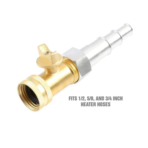 Cooling System Backflush Tool With Brass Shutoff Valve For Heater Core And Radiator Flush, Fits Half Inch, Five Eighths Inch, And Three Quarter Inch Hoses, Universal Fit, Quick Flow Control For Fast Clean