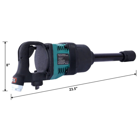 Heavy Duty 1 Inch Air Impact Wrench With 1900 Ft Lbs Of Insane Torque Rock Solid Build For Truck Rig Maintenance and Tire Swaps, featuring 23.5 inch length.