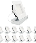 Six Inch Square Led Recessed Lights 12 Pack Canless Downlights With Hella Adjustable Cct and Dual Dimming Wet Rated for tight ceilings.