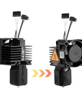 Front and back view of P1P and P1S Hotend Kit for P1 Series 3D Printer, showing hardened steel hot end, fan, 0.4mm nozzle.