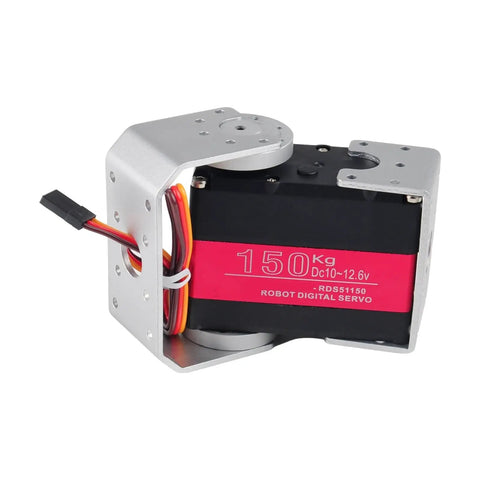 Beefy 150Kgm Heavy Hitter Digital Servo Motor 12V IP66 Waterproof Robot Servo with U bracket and metal gears.