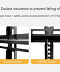 Double hook and safety screw for secure mounting on Smooth Electric Lift Monitor Arms And TV Stand With Remote Control Heavy Duty Vertical Platform For Large Screens Up To 32 Inches Zero Fuss Rock Solid Design.