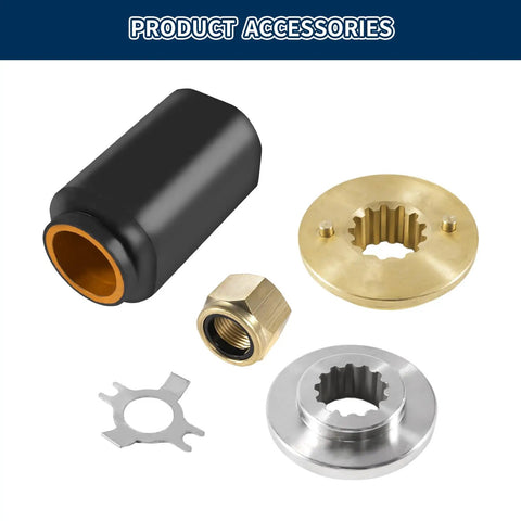 Propeller Hub Kit For Mercury Outboard Engines 25 To 70HP 13 Spline Tooth Easy Install Works With Aftermarket Props Includes Common Fit Sizes Such As 10 1 8 By 15 12 1 4 By 9 11 By 15 11 1 4 By 10 10.6 By 12 And 10.38 By 12
