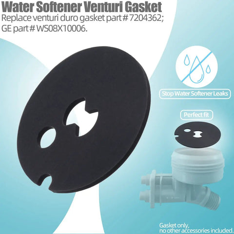 Water Softener Venturi Gasket Replacement For Kenmore Whirlpool Morton GE Durable Seal For Efficient Softening Easy Swap Fits A Wide Range Of Models And Ecodyne Compatibility, black silica gel gasket
