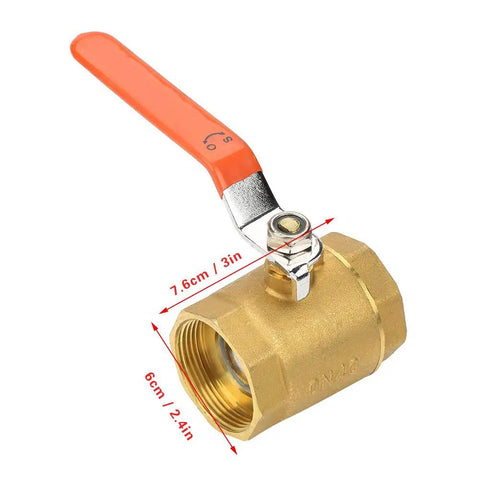 Heavy Duty Brass Ball Valve DN40 for kickin up water oil and gas flow, featuring a durable brass construction and orange handle.