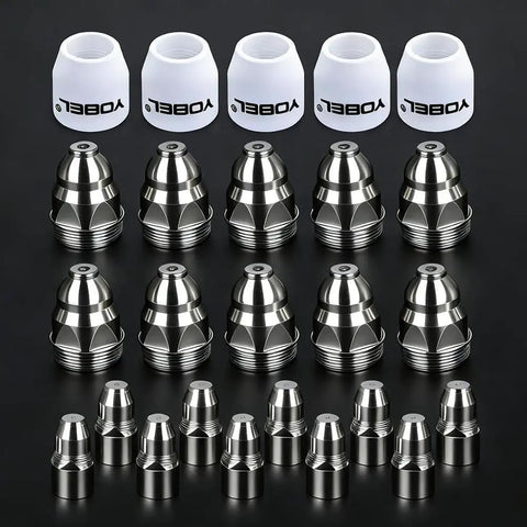Pro Grade P80 Plasma Cutter Consumables Kit With 45 Pieces For 80A Systems Electrodes Nozzles 1.5mm Tip And More