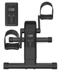 Compact Under Desk Pedal Exerciser For Seniors With 12 Level Electric Mini Bike And LCD Display Quiet Motorized Arm And Leg Pedaler For Home Use High Weight Capacity Easy Assembly showing LCD screen and pedals