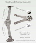 QBOSO heavy-duty lid stay hinges pair; solid steel arms, 4.2 in length with mounting plates