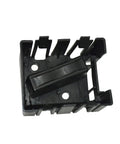 Straight Up Solid Front Bumper Radar Sensor Bracket Retainer Support Compatible With Tesla Model 3 2017 To 2022 Aftermarket part, black plastic, top view