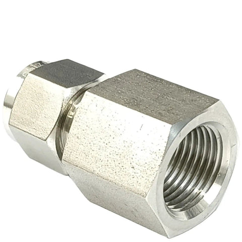 Heavy Duty Stainless 316L Tube Compression Union Fitting NPT Female To 1/8 1/4 3/8 1/2 Inch And 3mm 6mm 8mm End Sizes Built To Last SUS316L Plumbing Adapter For Air Water Gas Machinery