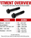 Suspension Bolt For Acura And Honda OE 90181S84A00 Replacement For Radius Rod Trailing Upper Lower Control Arm Screw 2 Pack, black steel bolts