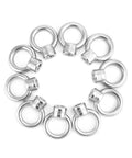 10 Pack Lifting Eye Nut Set 3/8 UNC Coarse Thread Marine Grade Stainless Steel 316 For Corrosion Resistant Lifting, Rigging