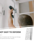 Person installing sturdy decorative stainless steel flag shaped door hinges six pairs wear resistant easy remove