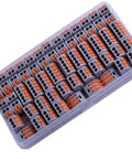 Pro Grade Lever Wire Connectors Kit With Push In Design For Quick Connect 28-12 AWG 2 Port 3 Port 5 Port Electrical Connector Assortment Set Copper Conductors Built To Last, showcasing assortment of connectors in packaging