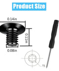 Anti Loosening Wallet Screws Kit With 14 Replacement Screws And T5 Torx Drivers For Slim Card Wallets And Minimalist Metal RFID Wallets, Pro Grade Fit For Slim Card Wallet Upgrades, No Fuss Install, Durable Secure Upgrade. Image shows detailed dimensions of a screw and T5 Torx driver.