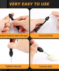 Steps for using Pin Vise Hand Drill Set With 25 HSS Micro Drill Bits And 10 PCB Mini Bits for arts and crafts and delicate model work.