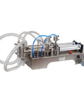 Heavy Duty Double Head Pneumatic Bottle Filler Built Tough Handles One To Forty Bottles Per Minute Stainless Steel Liquid Filling Machine with hoses