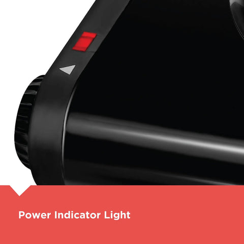 Close-up of power indicator light on Single Burner Portable Buffet Range With Adjustable Temperature, Coiled Element Keeps Food Hot