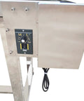 Close-up of PVC Flat Belt Conveyor With Stainless Steel Body 177 By 15.7 Inch Industrial Transport Conveyor speed control