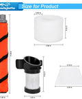 Duoclean Vacuum Filter Replacement For Shark Ion Flex Duo Clean Series And Rocket, showing sizes and components