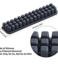 A1 Nozzle Brush Replacement Kit For 3D Printers With Hotbed Mounted Silicone Wiper, detail view, silicone material, dimensions shown