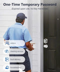 No Sweat Keyless Entry Smart Deadbolt With Fingerprint Scanning App Control And Secure Keypad For Your Front Door, featuring temporary password option.