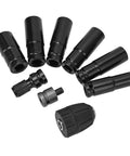 Rock Solid 9-Pcs 1/2in Impact Socket Set For Auto Repair Made From Tough High Carbon Steel With Sleek Black Coating, black impact sockets