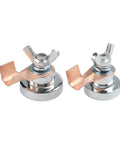 Heavy Duty Magnetic Welding Ground Clamp Set For Fast Setup On Flat Or Curved Metal Surfaces With Portable Earth Clip Tool For Pro And DIY Welding Jobs, includes two copper-tipped clamps.