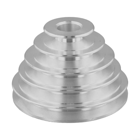 Heavy Duty Alu Benchtop Drill Press Pulley Set For Z4116 Models, 5 Step Cone Wheel Kit With V Belt And 18mm Motor Shaft Transmission Upgrade For Smooth Drilling And Fast Variable Speed Control, aluminum 5-step pulley