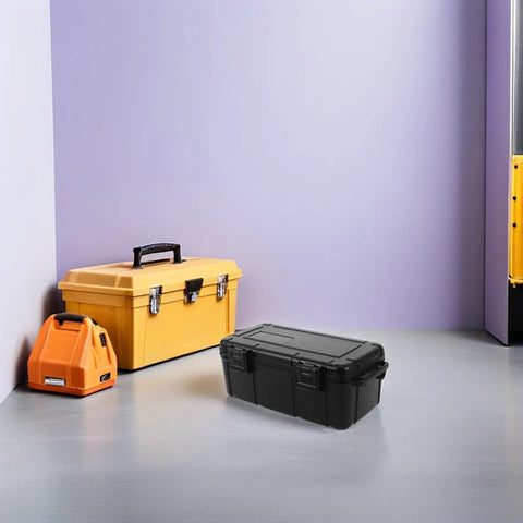 Portable Waterproof Tool Box Organizer with durable PP hard case, explosion-proof design, secure locking, rainproof storage
