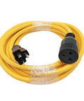 Beefy NEMA 6-20 Extension Cord 16 Ft From 6-20P To 6-20R With 6-15R Adapter, 250V 20A, yellow with black connectors