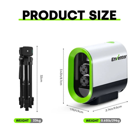 Dual Laser Level With Tripod USB Rechargeable 2200mAh Battery Self Leveling IP54 Waterproof Dustproof Shockproof 7 Hour Runtime For Precise DIY And Pro Projects, 32cm tripod and 9.5cm laser unit
