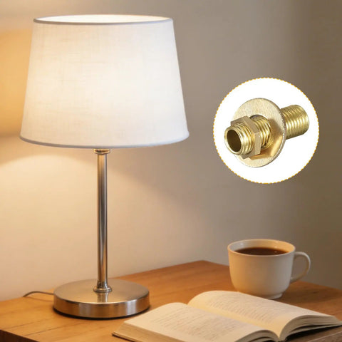 Brass Lamp Repair Hardware Kit Two Pack With 0.59 Inch NPT Threaded Brass Pipes Four Nuts And Four Washers For Lamp Assembly