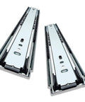 Telescoping Drawer Rails With Soft Close, Beefy And Heavy Duty Stainless Steel Slides, Full Extension Three Section Track, Side View