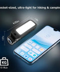 Rechargeable 5000 Lumen Magnetic Work Light With 180 Degree Swivel All Weather Design Long Life Battery next to phone