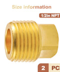 Two Pack Half Inch Npt Solid Brass Boat Drain Plugs For Marine Hulls And Livewells Garboard Replacement Durable Hardware Corrosion Resistant Fits Standard Threaded Sockets Easy Install