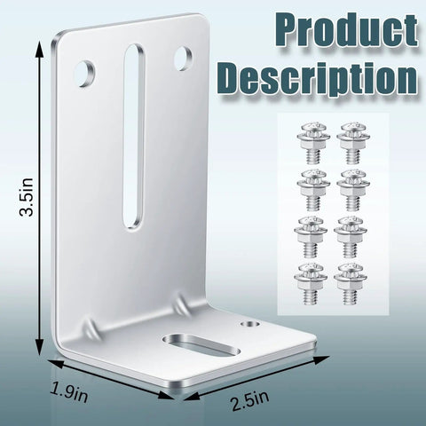 8 Piece Garage Door Track Jamb Brackets Kit With 16 Sets Screws And Nuts Replacement Reinforcement For Stronger Garage Door Tracks