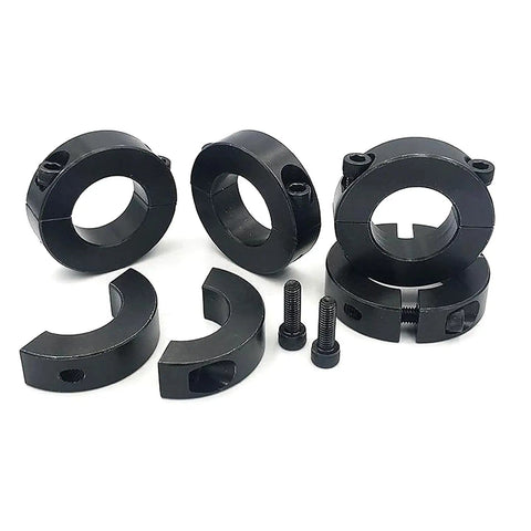 Beefy Shaft Collar With Locking Clamp On, Bore Five Eighths Inch, Outer Diameter One And Five Sixteenths Inch, 1045 Carbon Steel
