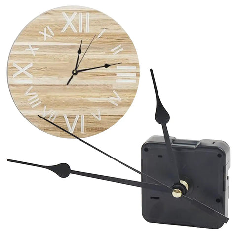Ultra Quiet Quartz Clock Movement Replacement Kit With Silent Wall Clock Mechanism showing hands and motor with roman numeral dial