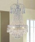 Crystal Chandelier French Empire Pendant Flush Mount Ceiling Light In Silver Finish for decor in elegant interior setting