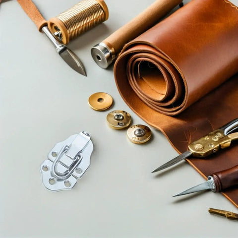 Retro Draw Latch Lock Set For Jewelry Boxes Silver Metal Hasp Buckle With 25mm And 16mm Hole Spacings on craft table