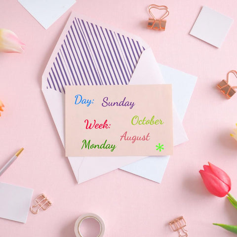 Clear Calendar Date Number Stamps For Card Making And Bullet Journaling Premium Transparent Silicone Stamps showcasing stamped days and months